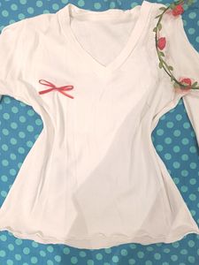 ♡ Cute Ribbed A-Line Top ⁠♡