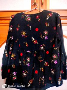 Black Printed Top