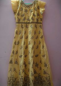 Elegant Yellow Embroidered Dress