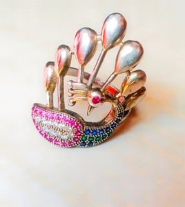 925 Sterling Pure Silver Peacock Ring