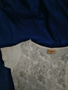 Olive-Roses Printed Kurta