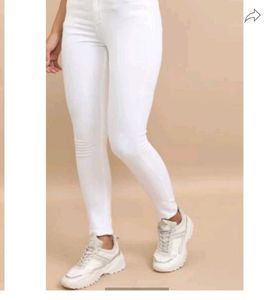 WOMEN SKINNY HIGH RISE WHITE JEANS(WAIST-26)