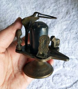 Antique Brass Shiva Lingam Statue