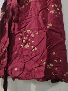 Side Knot Maroon Kurti