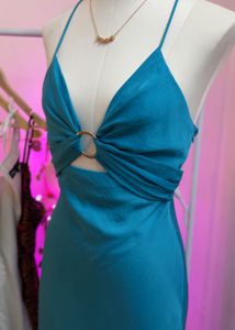 Teal Cutout Maxi Dress