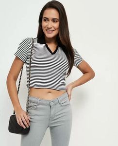 Max stripped Crop Top