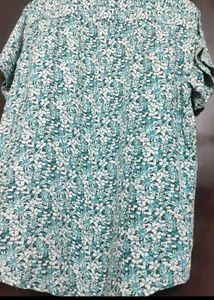 Sea Green Floral Print Shirt For 40 Chest