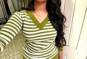 Striped V-Neck Top