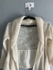 Cream Floral Lace Cardigan