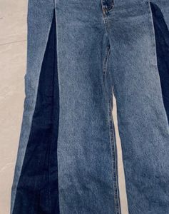 Unique Two-Tone Wide Leg Jeans