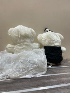 💑 Wedding Couple Teddy Bears – Elegant, Romantic