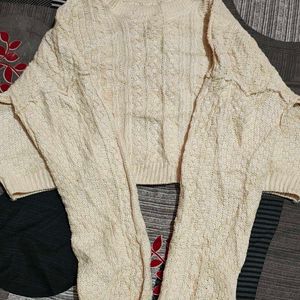 Oversized Crop Sweater For Size L