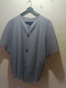 Grey Pleated Top