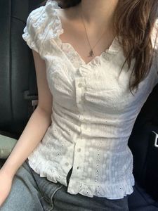 Eyelet Blouse with Peter Pan Collar