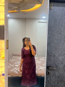 Elegant Purple embroidered Kurta