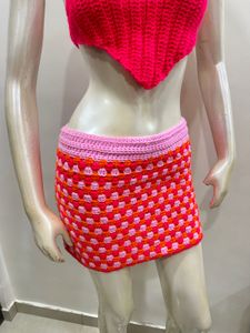 Crochet Halter Top and Skirt Set