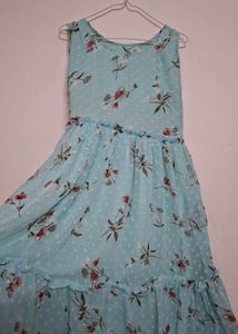 Floral Print Light Blue Dress