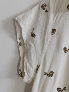 Bird Print Casual Midi Dress