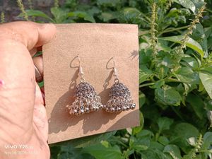 Silver Jhumka Earrings