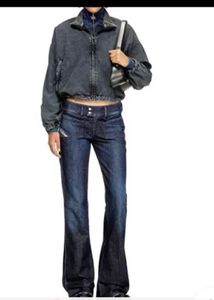 y2k low waist Dark Blue Denim Jeans
