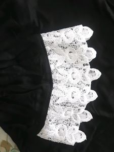 Beautiful Black Chikankari Kurti With Printed Work.