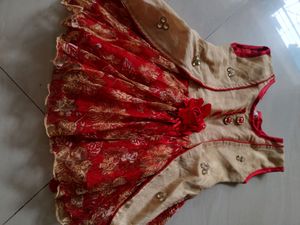 Red Floral Lace Party Dress