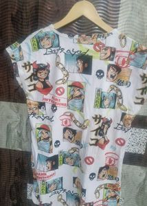 Classic White Slim Fit XL Anime Tee – Subtle Style