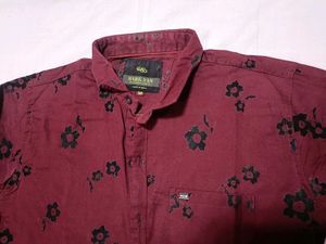 Maroon Floral Print Shirt