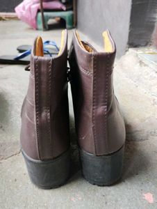 Brown Lace-Up Ankle Boots