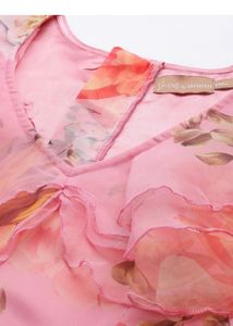 Floral Ruffle Crop Top and skirt