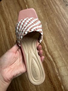 Peach Block heels