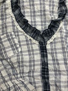 Cute Plaid Ruffle Top