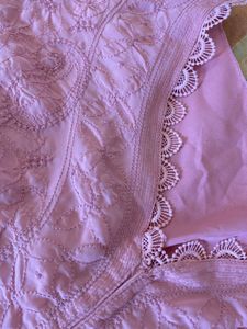 Pink Chikankari Kurta Set