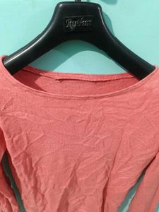 Peach Long Sleeve Knit Top