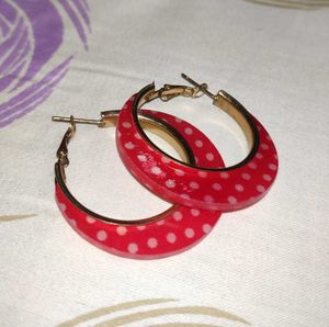 Cherry Pop Hoops (14k Plated)&amp; Evil Eye Pendent