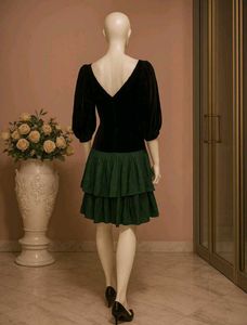 Velvet &amp; Green Party Dress