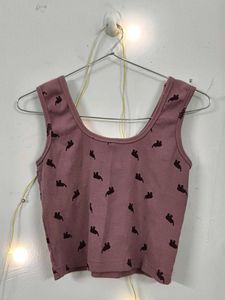 Cute Mauve Cropped Tank Top