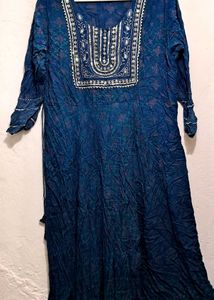 Blue Embroidered Dress