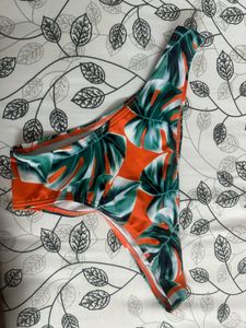 Orange &amp; Leaf Print Bikini Set