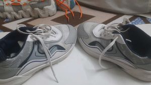 Gray &amp; White Fashion Sneakers