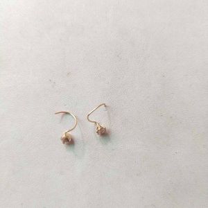 22k Pure Gold Dimond Nose/Ear Pin 1 Pair