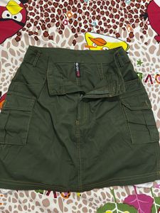 Olive Green Korean Skirt