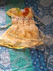 Yellow Colour Kids Frock