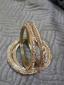 Glass Golden Bangles