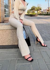 Missguided Beige Slit Pants