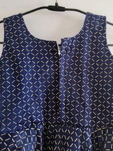 Blue Patterned Party Dress