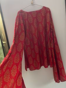Designer Dhoti Short Kurti Set With Falling Sleeve