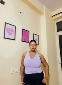 GLITCHEZ Lilac Crop Halter Top