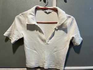 ZARA White Cropped Tshirt 😍😍