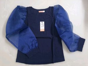 Organza Sleeves Top Large(Bust 34)